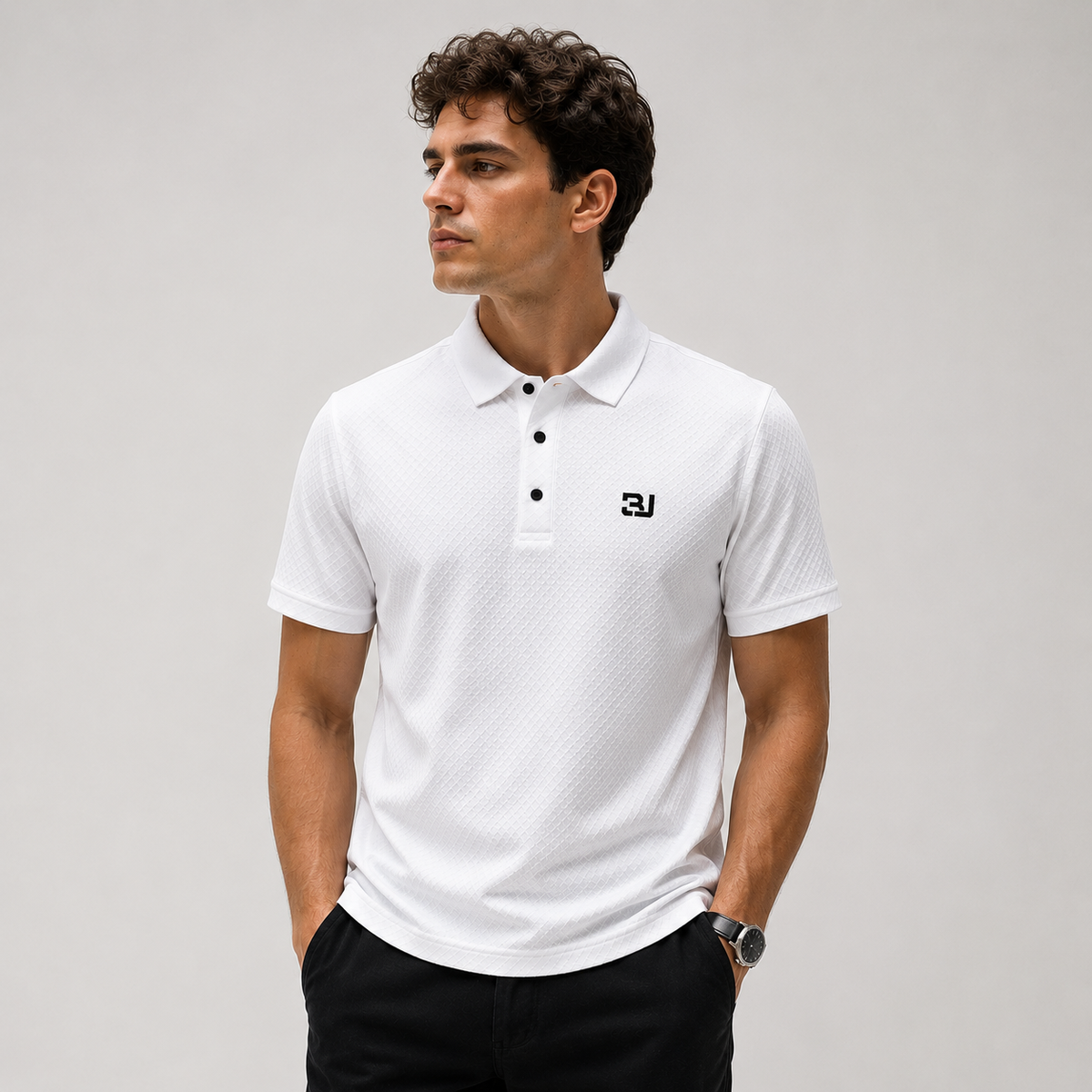 Short Sleeve Men's Breathable Solid Golf Shirt