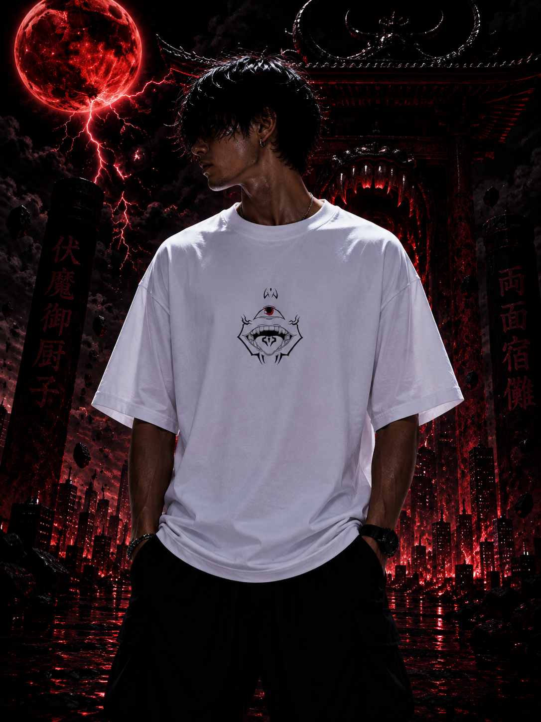 Sukuna Face Over Sized Shirt